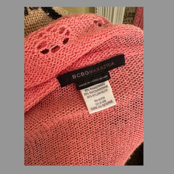 BCBG Maxazria Knit Open Cardigan Pink - Picture 2 of 2